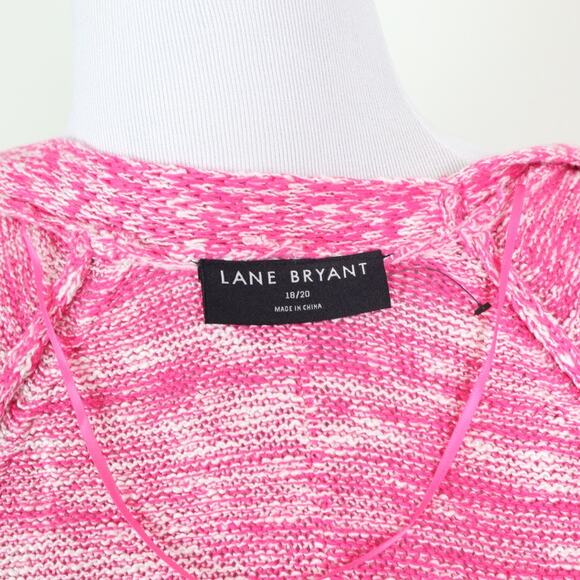 Lane Bryant Size 18/20 Open Cardigan Knit Sweater Ombre Pink Orange - Picture 10 of 11